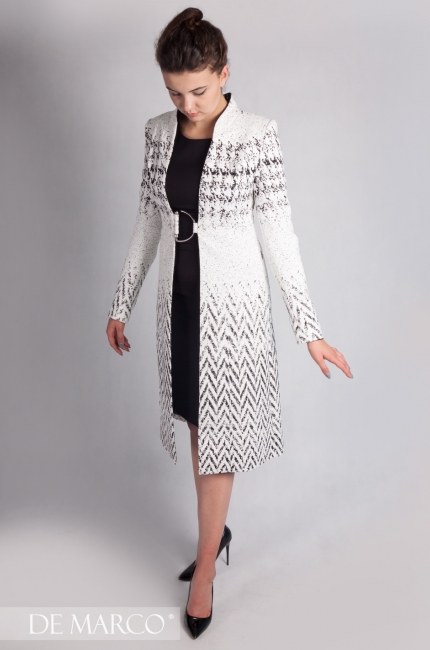 Black - cream profiled coat Letycja