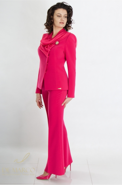 Original women's trousers in amaranth. Polish manufacturer of luxury women's clothing De Marco