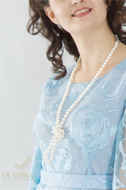 Romantyczne stylizacje koronkowe na uroczystości rodzinne przyjęcia  wesele. Polski producent luksusowej odzieży damskiej okolicznościowej De Marco