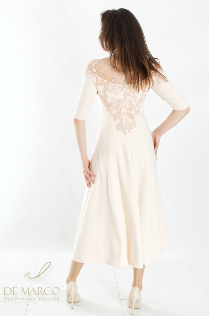 Romantic formal dress with lace. De Marco online store