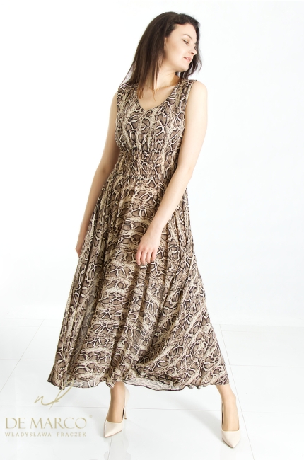 The most beautiful modern dresses with animal motifs spring summer 2024. De Marco online store