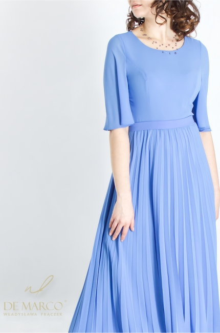 Blue formal styles for a Successful Woman. Polish chiffon formal dresses. De Marco online store