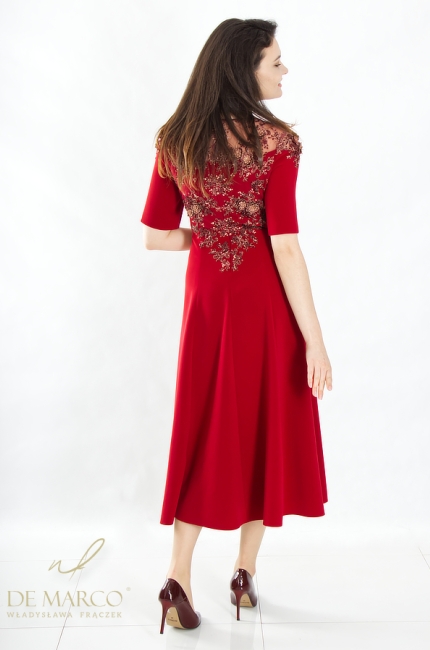 Where to buy an elegant long wedding dress for the Mother of the Bride and Groom? Romantic red wedding dresses for the Mother of the Bride De Marco