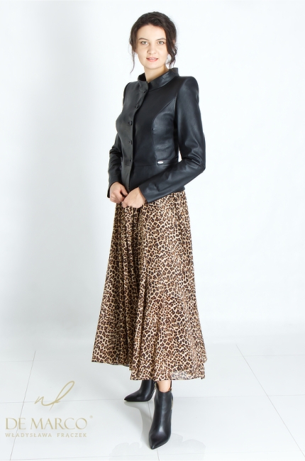 Fashionable long formal skirts in leopard print. Tailoring De Marco