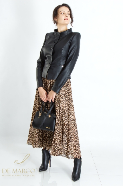 The most beautiful, comfortable, airy, long skirts with a leopard print. De Marco online store