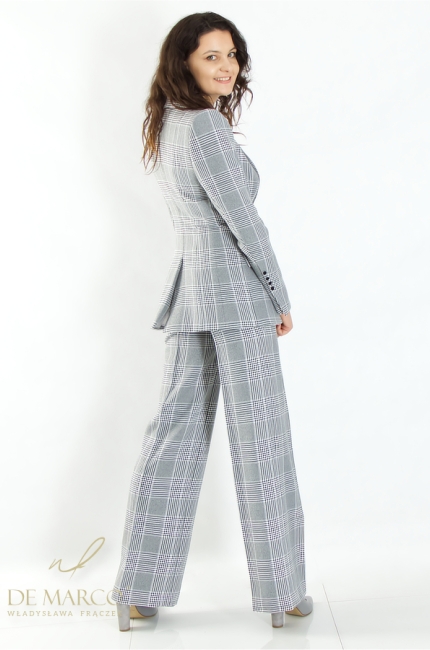 How to Dress for a Business Meeting? Tailored Elegant Checked Suits for Women. Tailored Tailoring De Marco