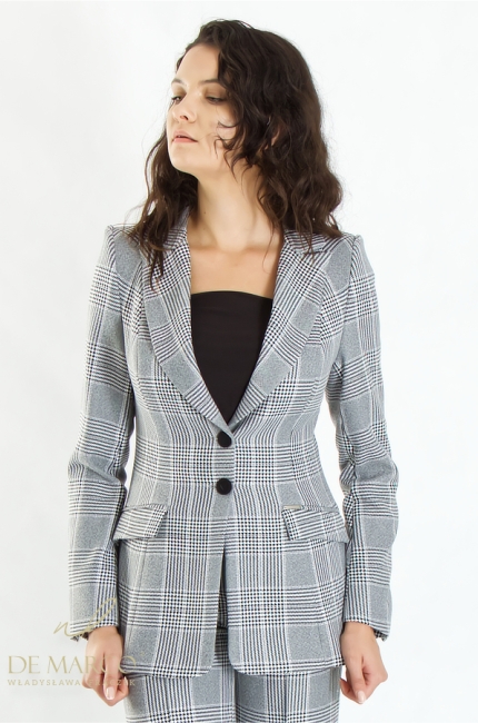 Set Women's suit black and white check. The most fashionable women's suits from the Polish manufacturer De Marco