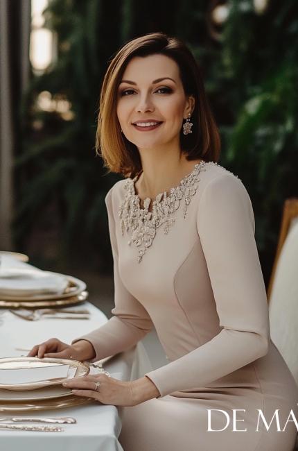 The most beautiful mother of the wedding De Marco tailor-made wedding dresses for the mother of the bride or groom at the First Lady clothing designer. Tailor's workshop from near Cracow