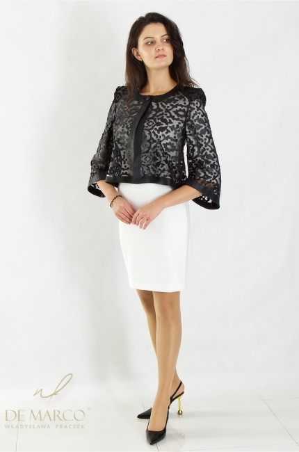 Elegancki ażurowy kardigan Reyki De Marco. Szycie na miarę w Atelier De Marco
