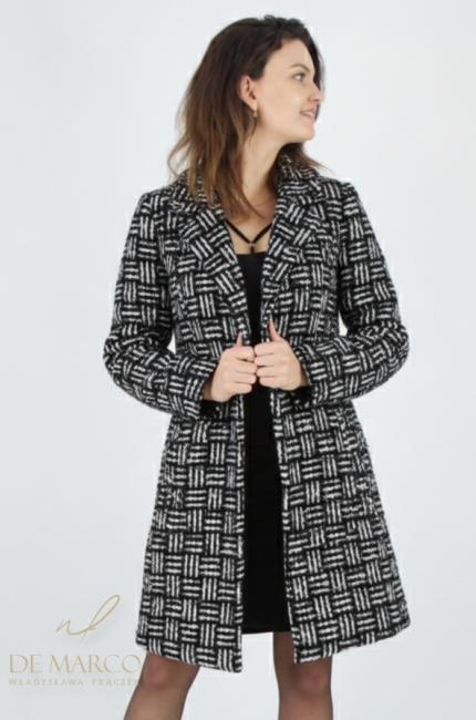 The most fashionable tweed formal coats for fall and winter, made to measure by a designer. Fashionable short tweed coats. Made in Małopolska.
